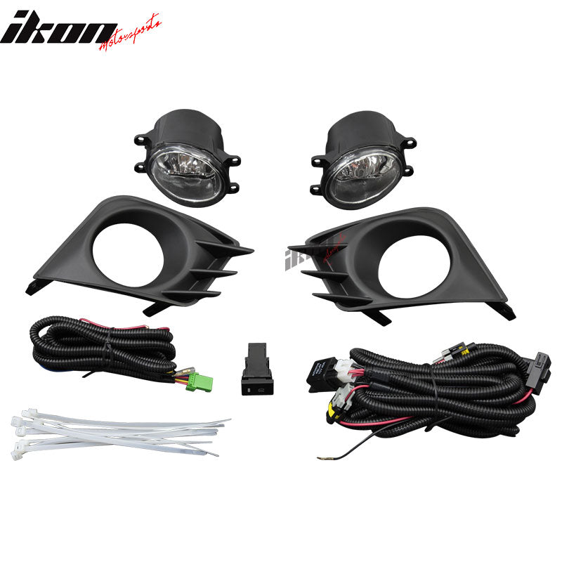 2011-2013 Scion tC Front Clear Fog Lights Driving Lamps Pair + Covers