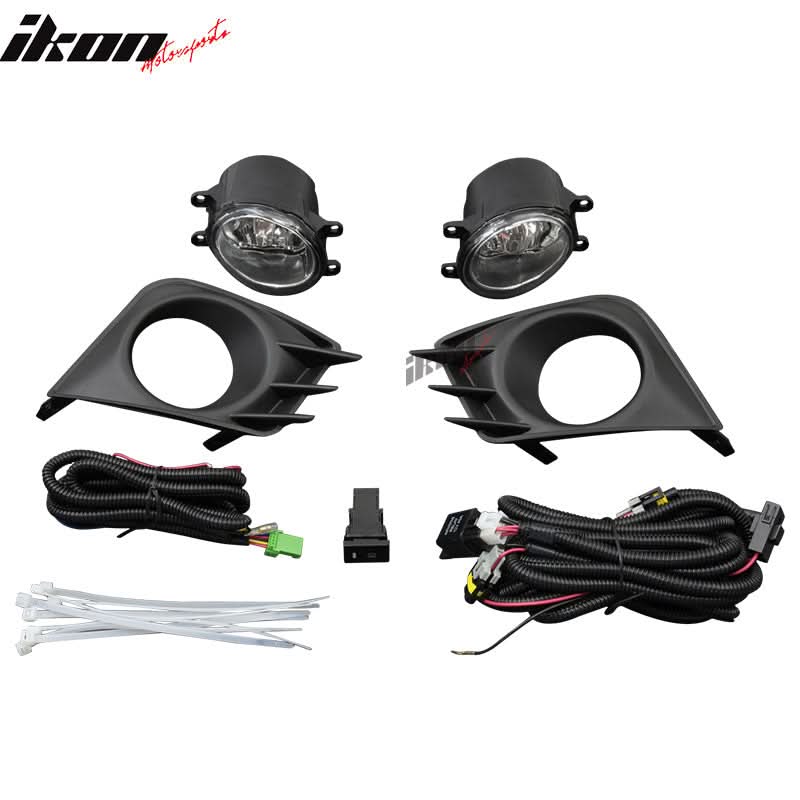 2011-2013 Scion tC Front Clear Fog Lights Driving Lamps Pair + Covers