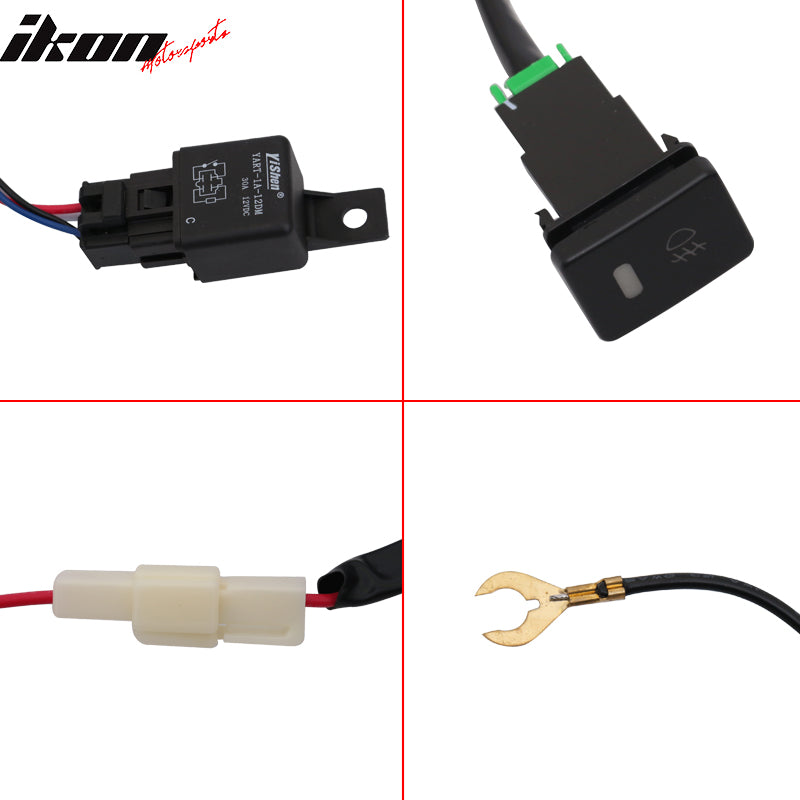 2014-2019 Toyota Highlander Clear Lens DRL LED Fog Light Pair ABS