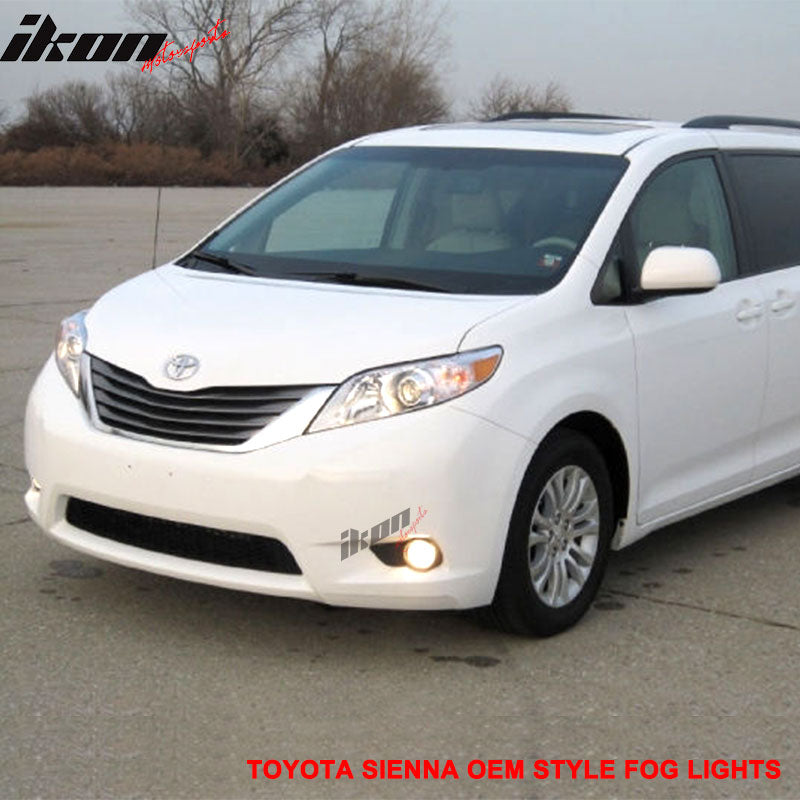 2011-2017 Toyota Sienna Chrome Housing Clear Len Fog Light & Covers