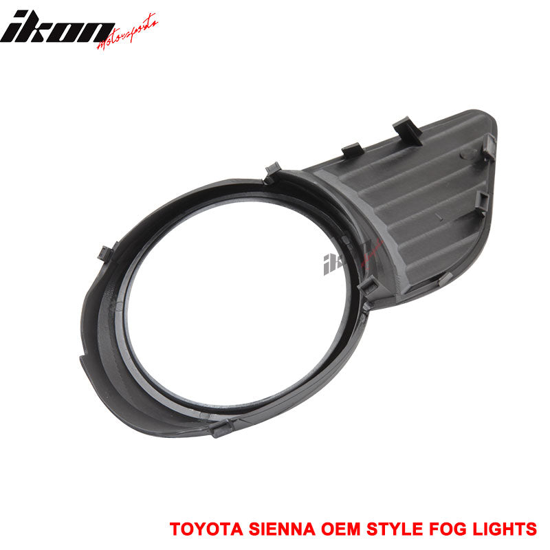 2011-2017 Toyota Sienna Chrome Housing Clear Len Fog Light & Covers