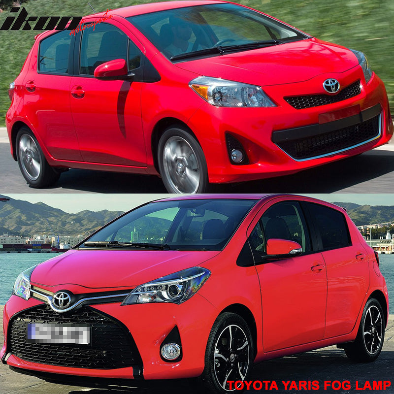 2015-2017 Toyota Yaris Hatchback Clear Lens Front Fog Lights Lamps ABS