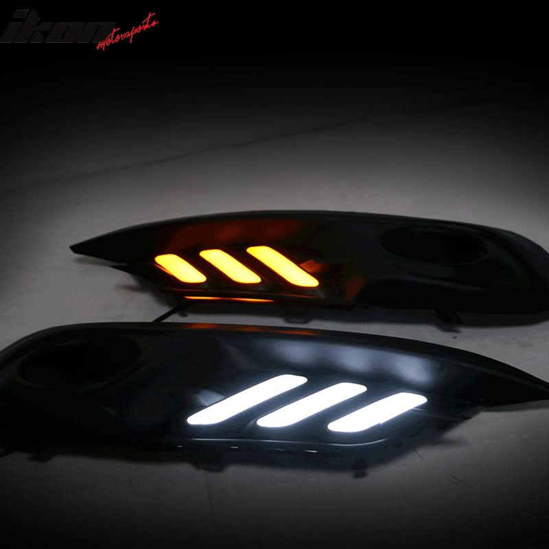 2016-2018Â Honda Civic LED Amber & White Fog light Bezels Cover 2DR 4DR