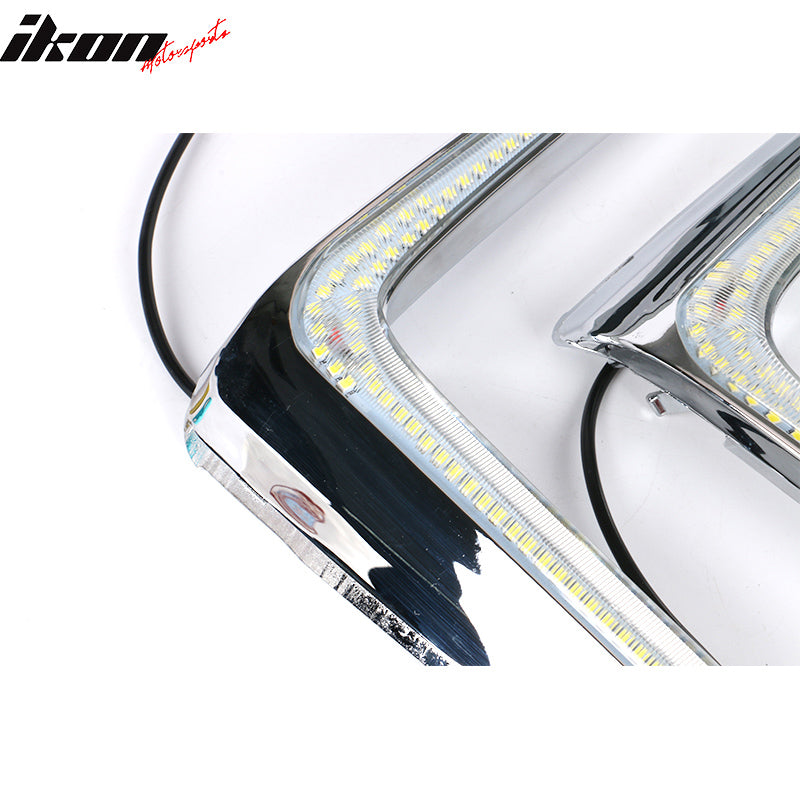 2016-2017 Subaru Crosstrek XV White DRL LED Fog Light Pair ABS