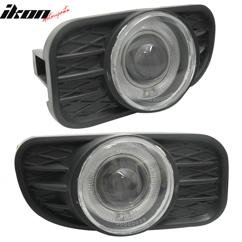 Fits 99-04 Jeep Grand Cherokee Halo Projector FogLight Lamps Clear