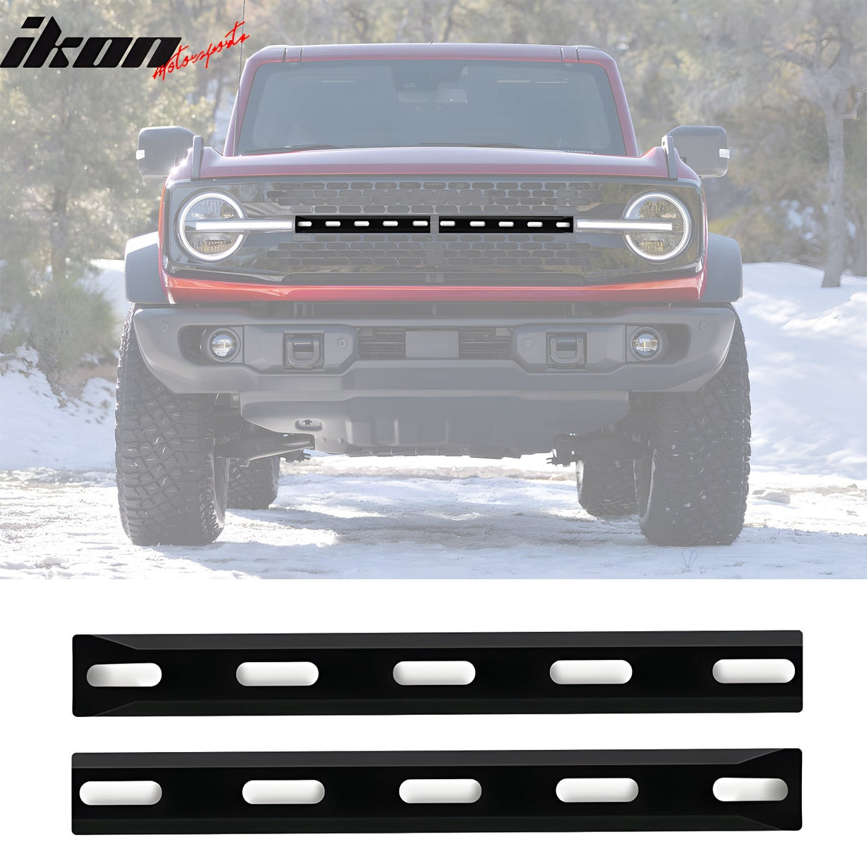 2021-2025 Ford Bronco 2/4 Door Front Bumper Grille Lights Black