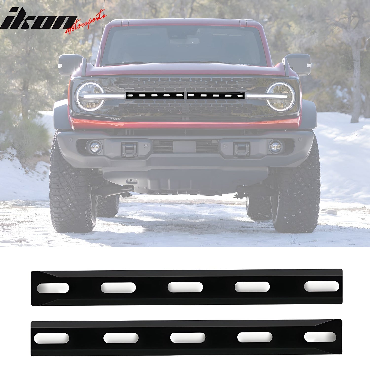 2021-2025 Ford Bronco 2/4 Door Front Bumper Grille Lights Black