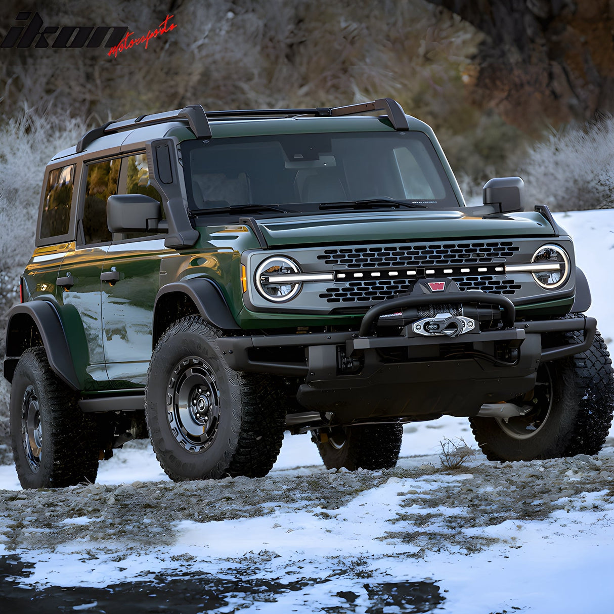 2021-2025 Ford Bronco 2/4 Door Front Bumper Grille Lights Black