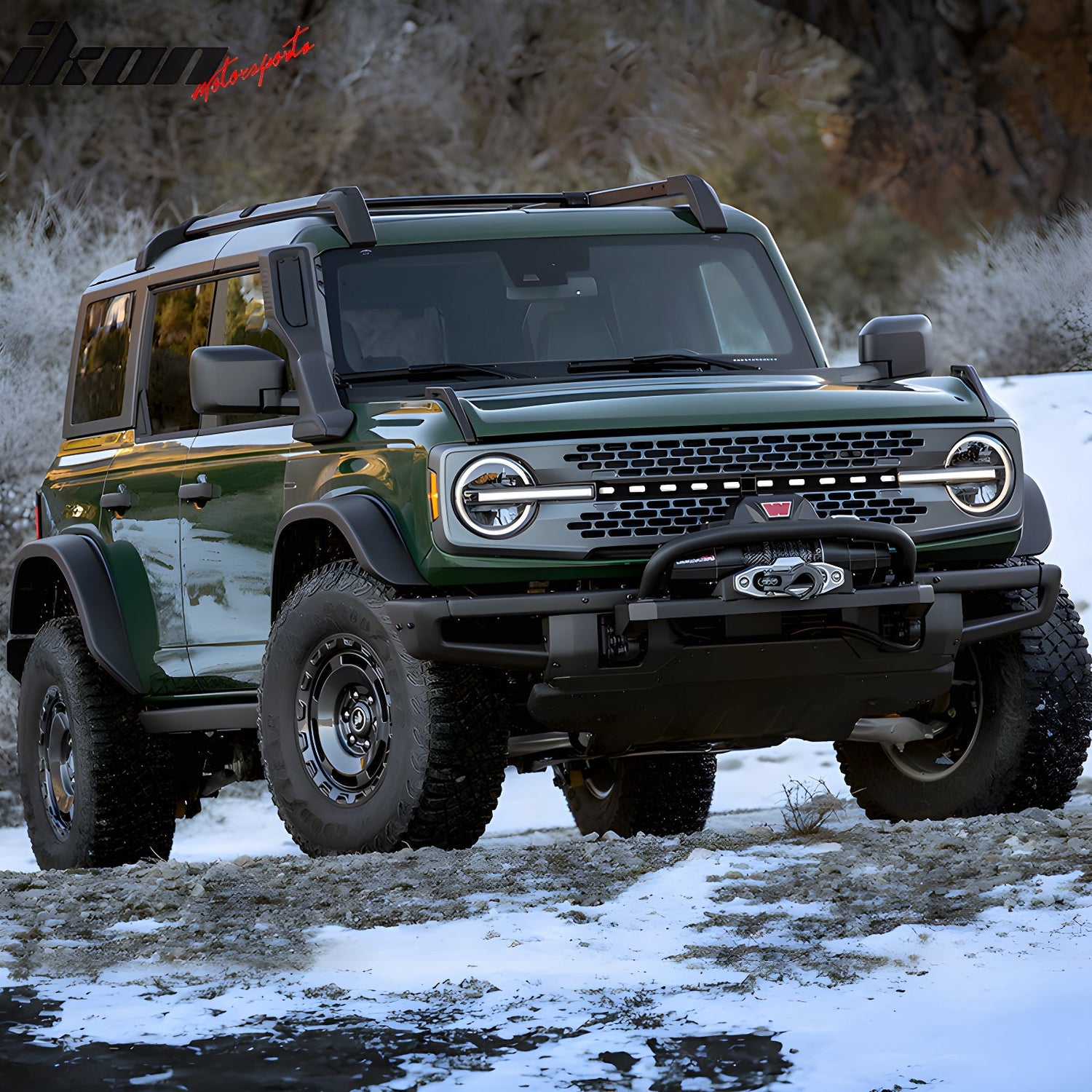 2021-2025 Ford Bronco 2/4 Door Front Bumper Grille Lights Black