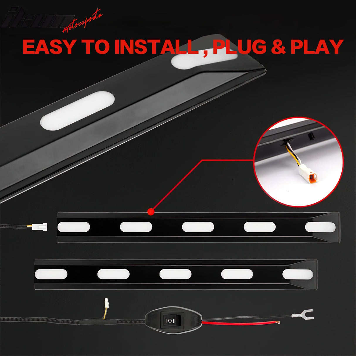 2021-2025 Ford Bronco 2/4 Door Front Bumper Grille Lights Black