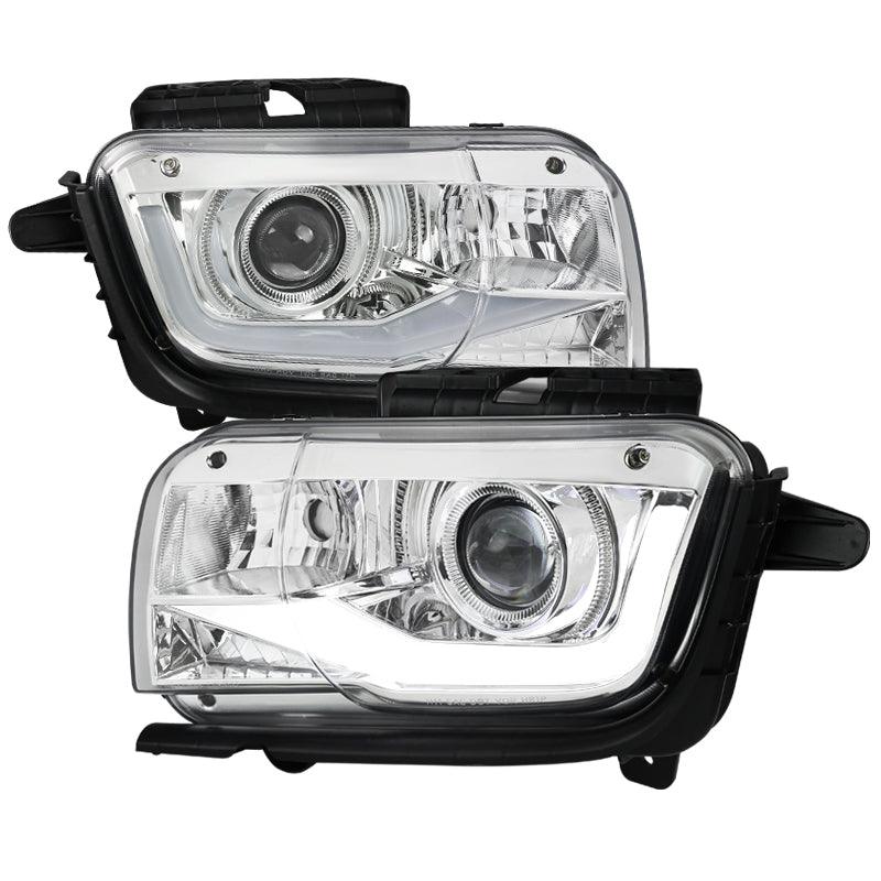 Spec-D Projector Headlights Chevy Camaro (2010-2013) LED DRL Bar - Black / Chrome