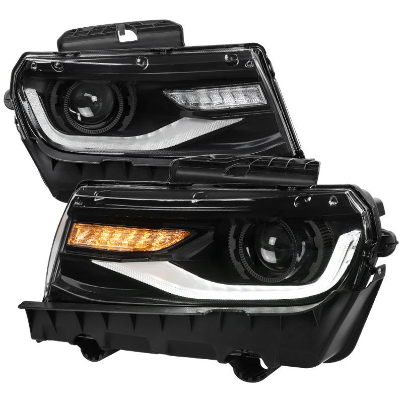 Spec-D Projector Headlights Chevy Camaro (2014-2015) LED Sequential - Black