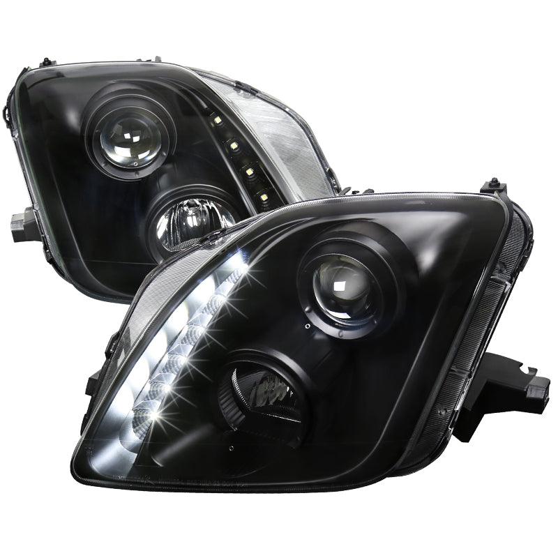 Spec-D Projector Headlights Honda Prelude (97-01) w/ LED Strip - Black / Tinted