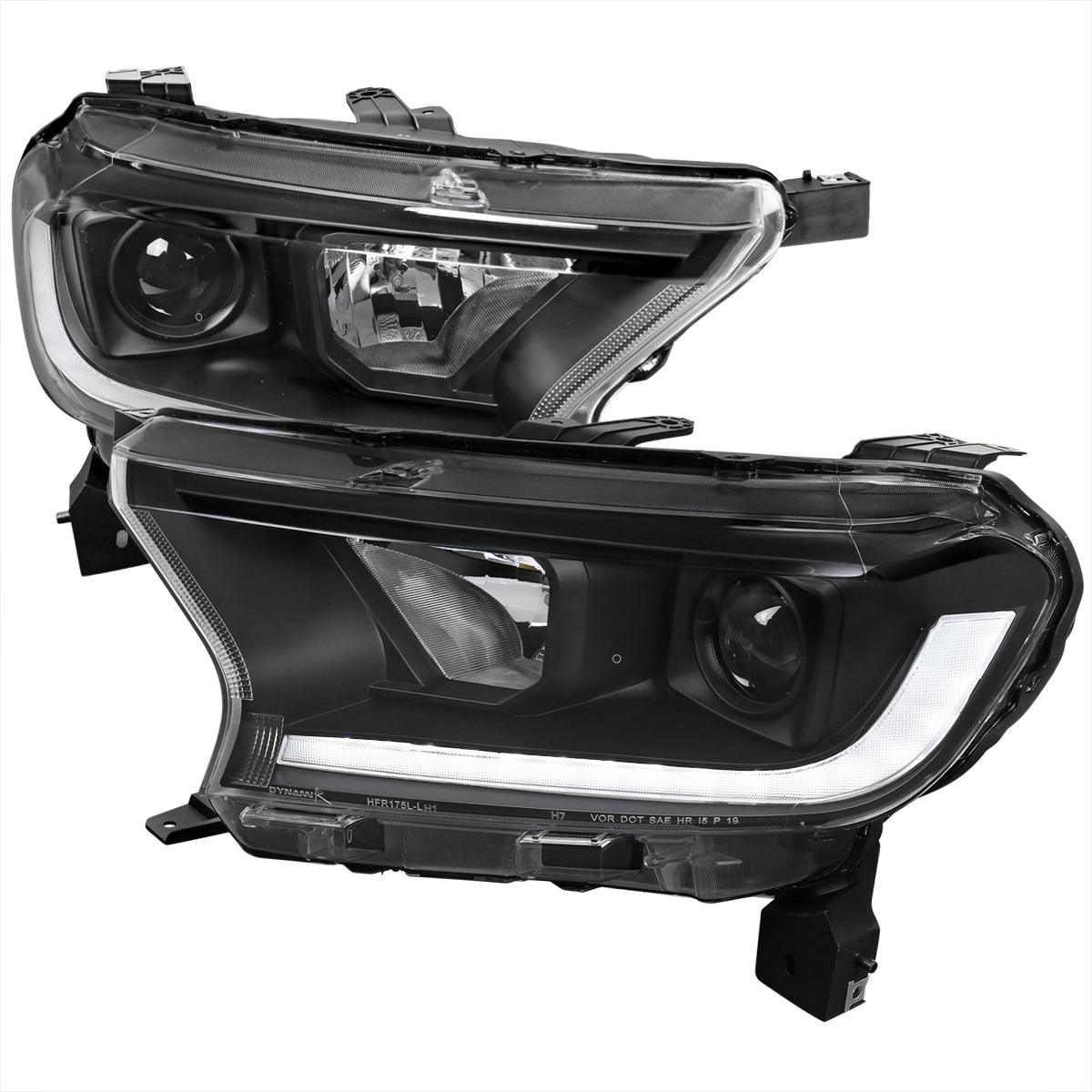 Spec-D Projector Headlights Ford Ranger XL/XLT (2019-2022) Sequential LED - Black / Tinted / Clear