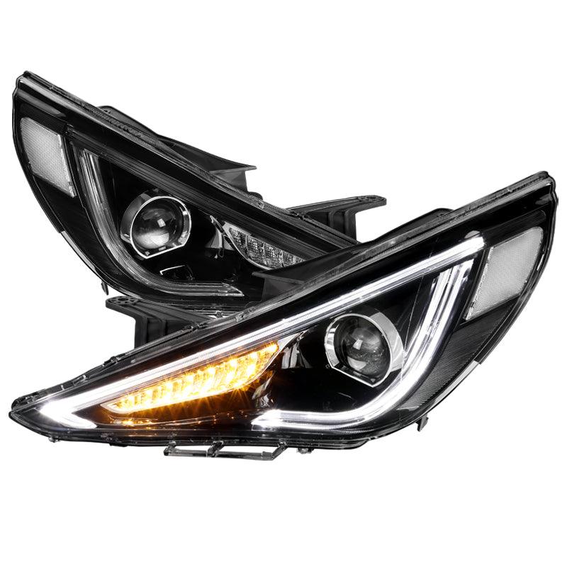 Spec-D Projector Headlights Hyundai Sonata (2011-2014) Sequential LED Tube w/ Black Housing