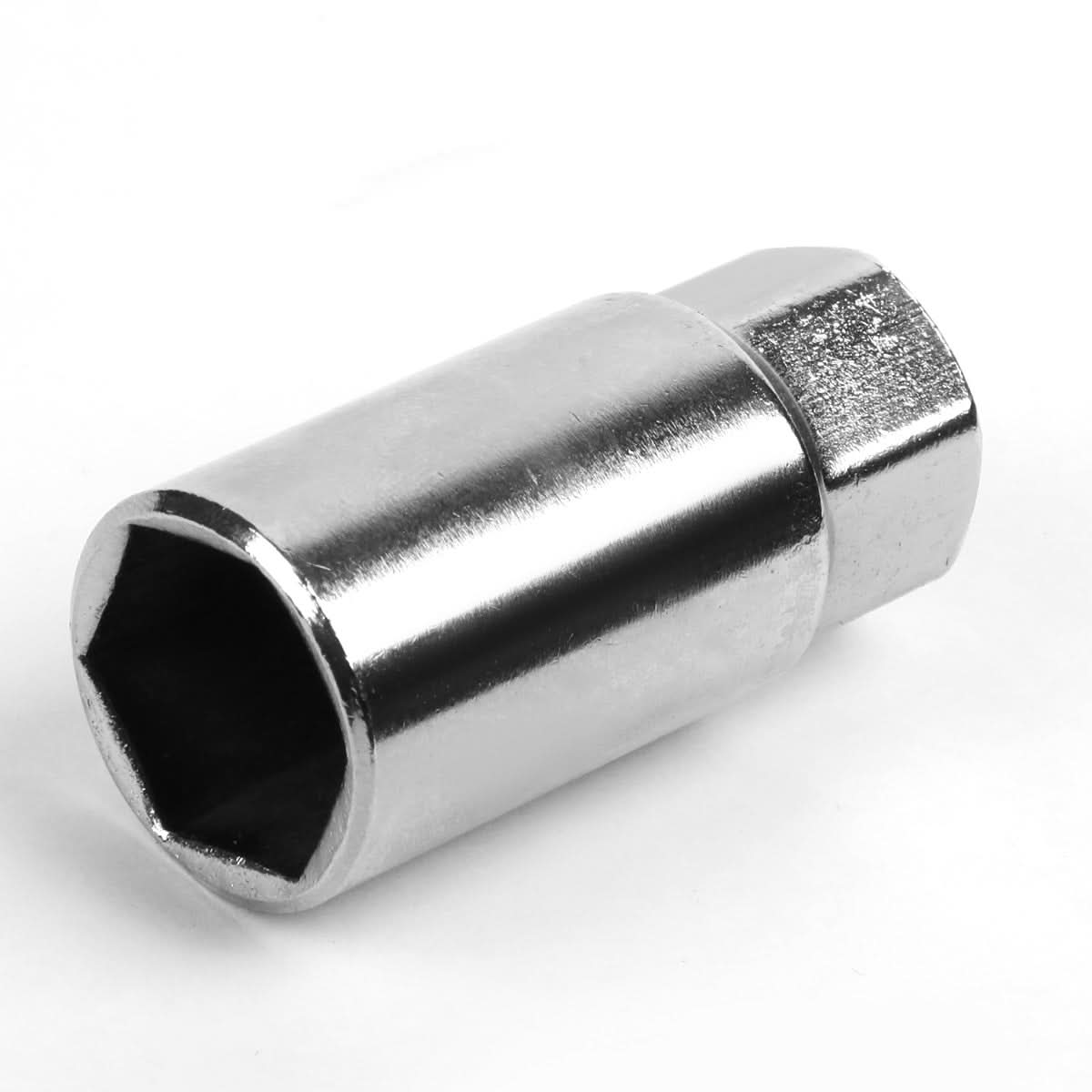 Universal Aluminum Open-End Lug Nuts 50MM M12X1.5 20PCS w/ Adapter Red