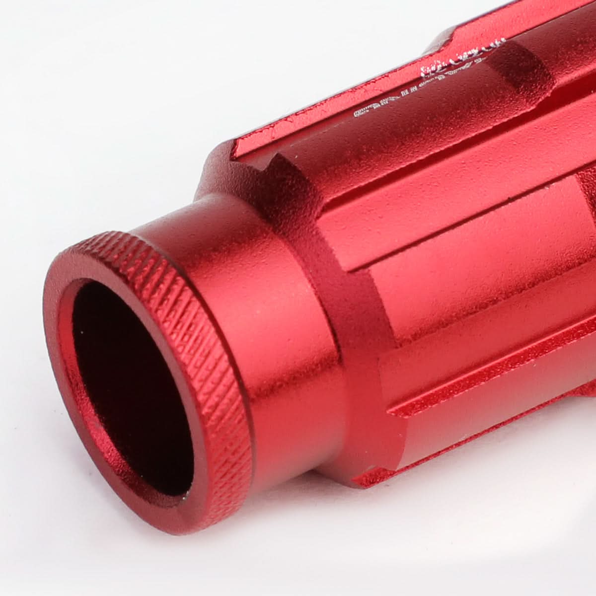 Aluminum Spline Lug Nuts M12 x 1.5 50mm Extended Open End 20pc Red