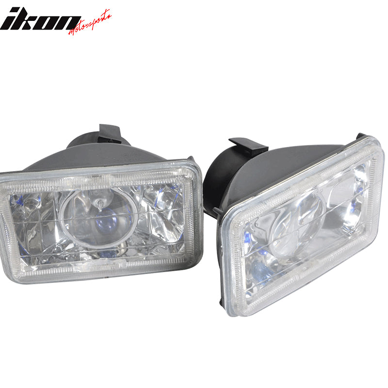 6x4 Inch Sealed Beam Chrome Housing Projector Headlight lamp Glass Len