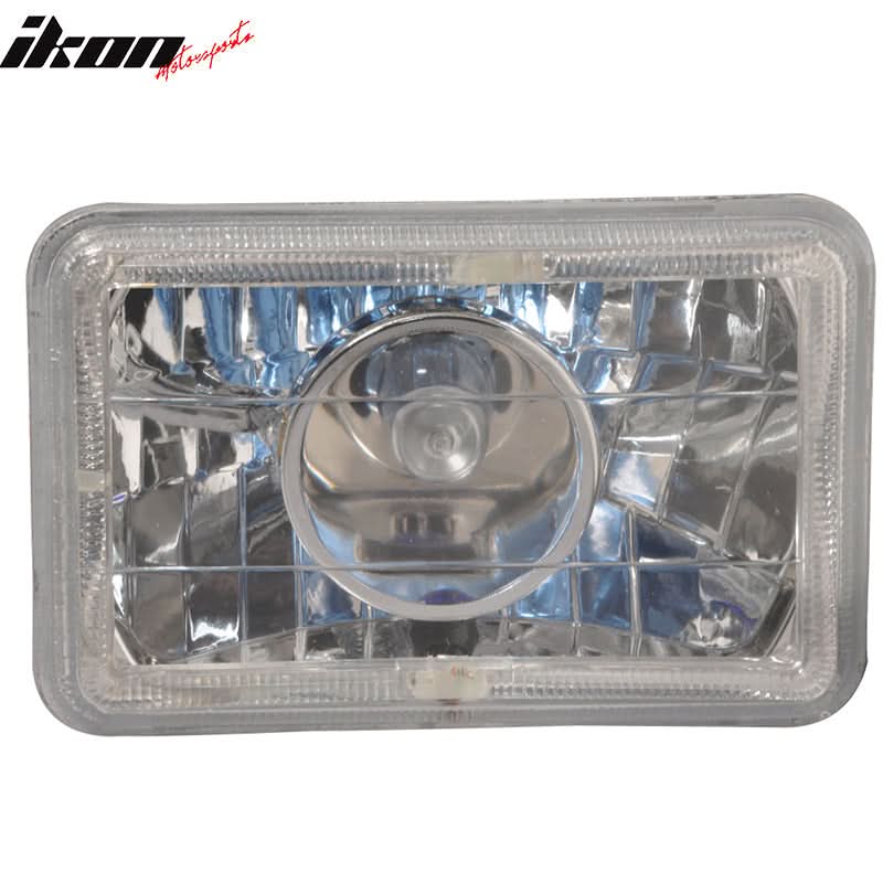 6x4 Inch Sealed Beam Chrome Housing Projector Headlight lamp Glass Len