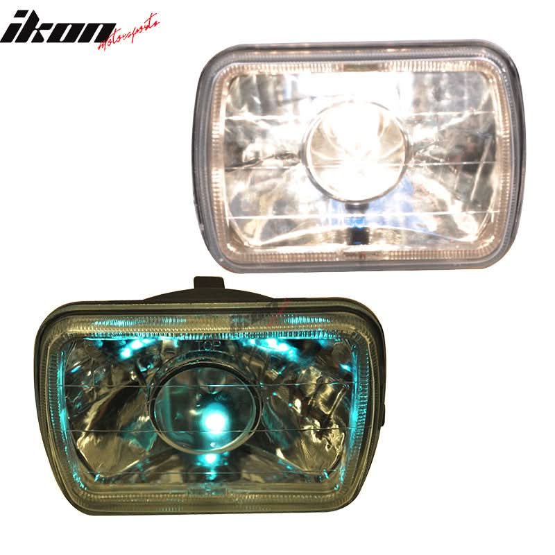 7X6 H4 White Halo Projector Headlight H6014 H6052 H6054 Clear Housing