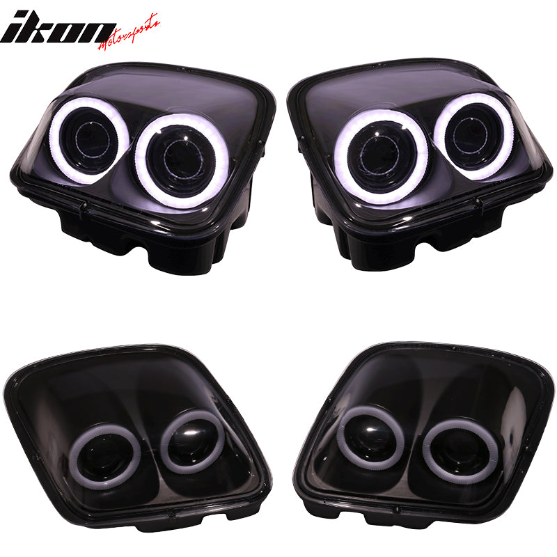 1997-2004 Chevy Corvette C5 Headlights Projector Dual LED Halo Rims