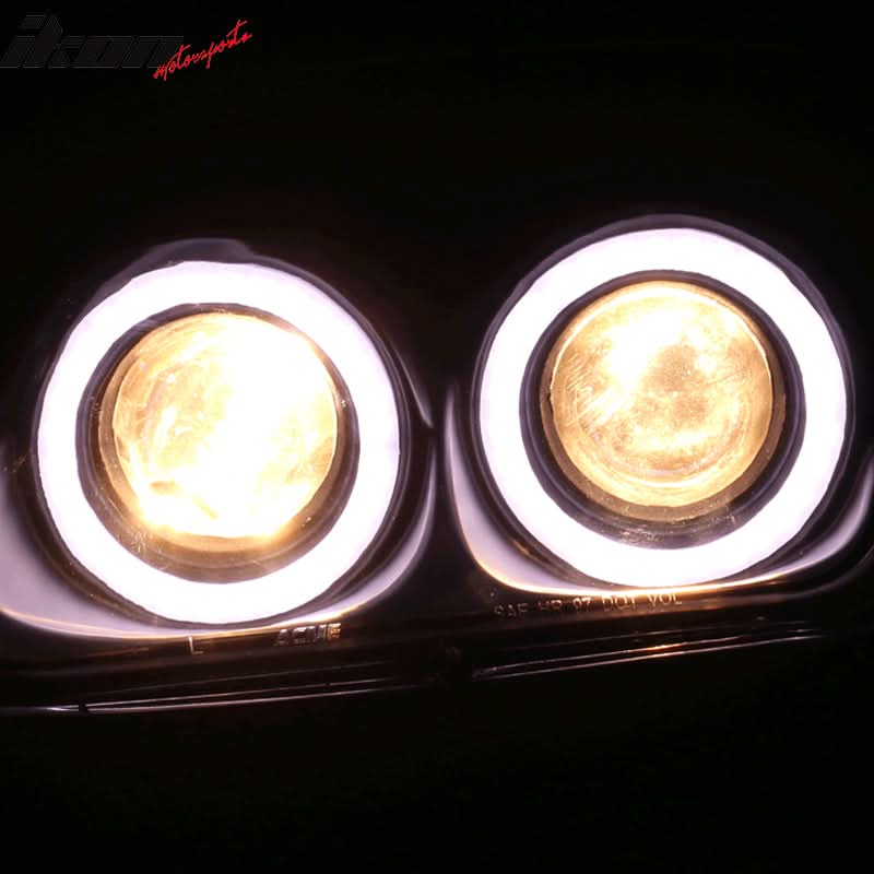 1997-2004 Chevy Corvette C5 2X 6000K Headlight Dual LED Halo Rim