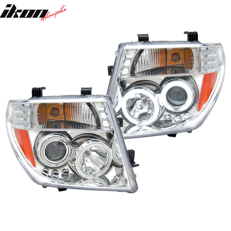 Fits 05-08 Nissan Frontier CCFL Halo LED Projector Headlights Pair