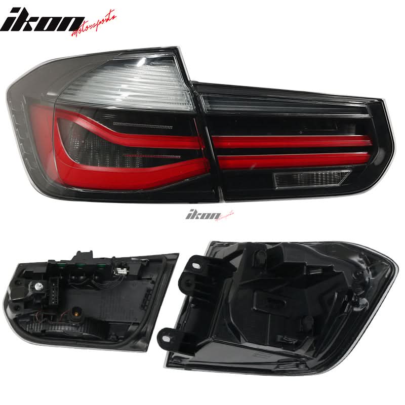 Fits 16-18 BMW F30 M3 LCI Black Lines Rear Tail Lights s