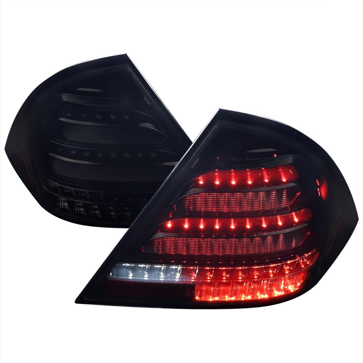 Spec-D LED Tail Lights Mercedes C230 C240 C320 W203 Sedan (01-04) Sequential Black / Tinted / Red