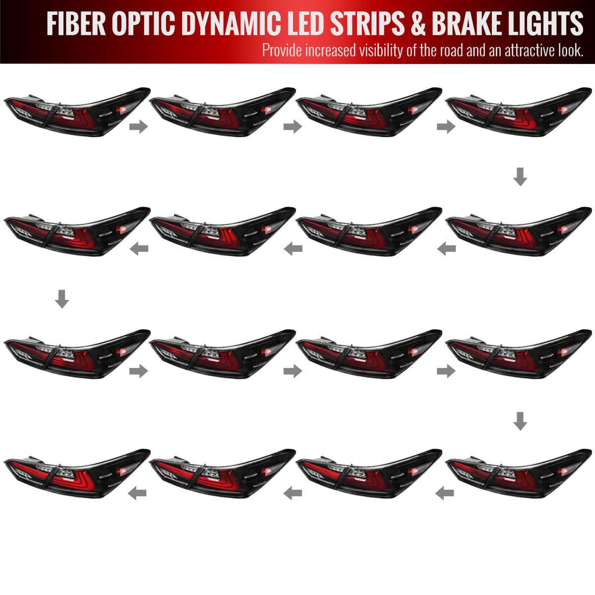 Tail Lights Toyota Camry (2018-2022) Sequential LED w/ Breathing Effect - K2 Industries