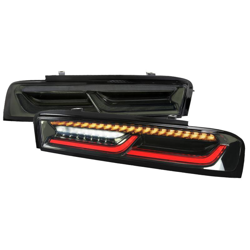 Spec-D Tail Lights Chevy Camaro (2016-2017-2018) Sequential LED Turn Signal - Black / Red / Smoke