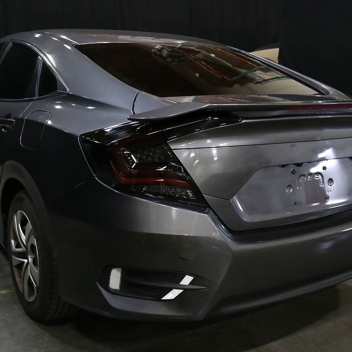 Tail Lights Honda Civic Sedan (2016-2021) Sequential LED - Smoked - K2 Industries