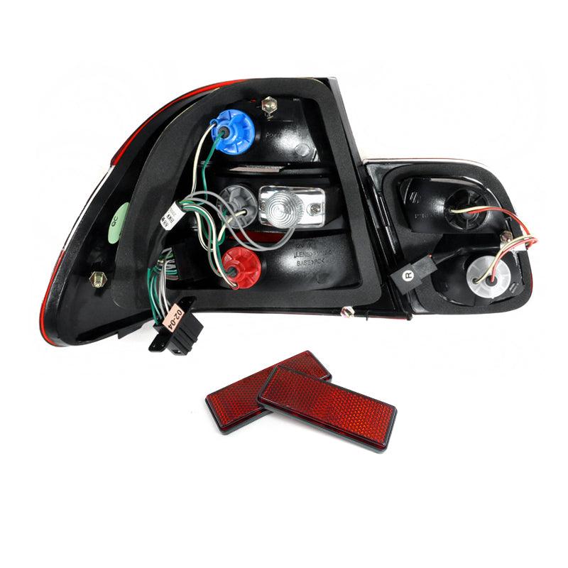 LED Tail Lights BMW 323i 325i 328i 330i E46 Sedan (1999-2001) Red Tint - K2 Industries