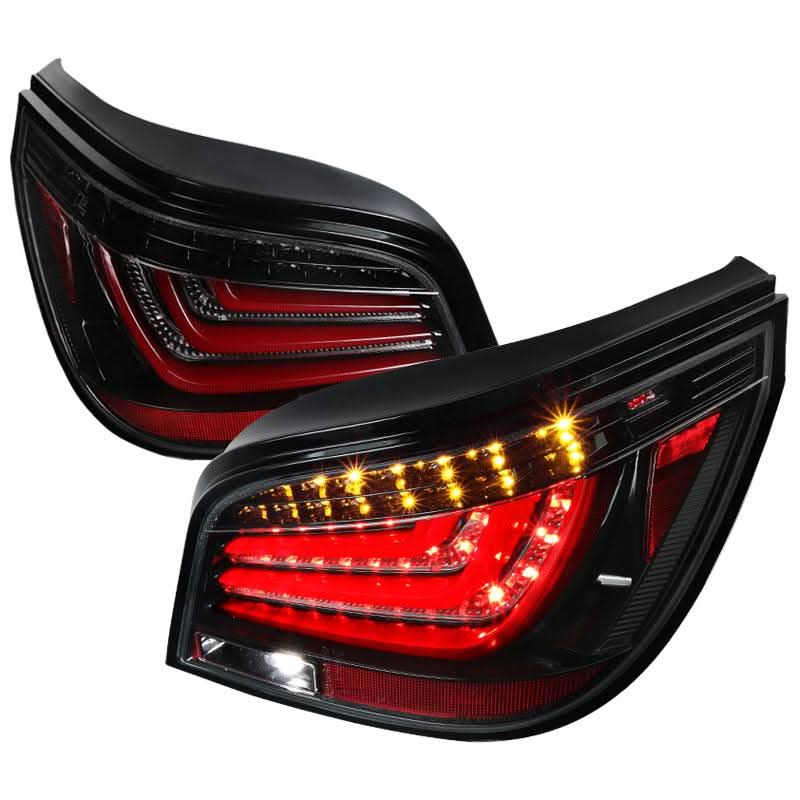 LED Tail Lights BMW E60 5 Series (04-07) Red / Chrome / Black - K2 Industries