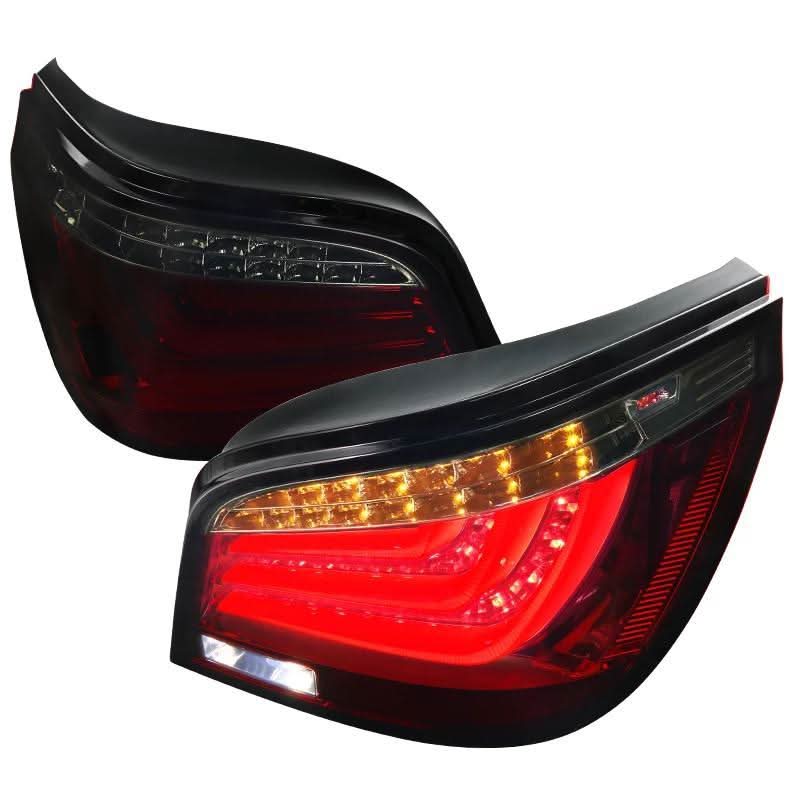 LED Tail Lights BMW E60 525i/528i 530i/535i 540i/545i 550i M5 (08-10) Red / Chrome / Black - K2 Industries