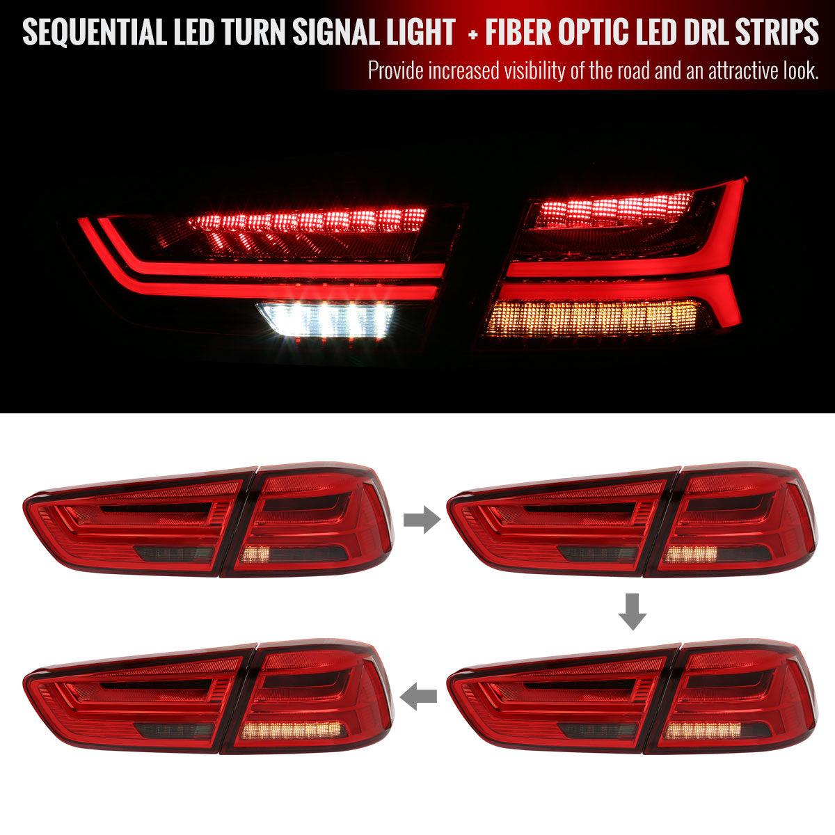 Tail Lights Mitsubishi Lancer EVO 10/X (08-15) Sequential Red/Smoke - K2 Industries