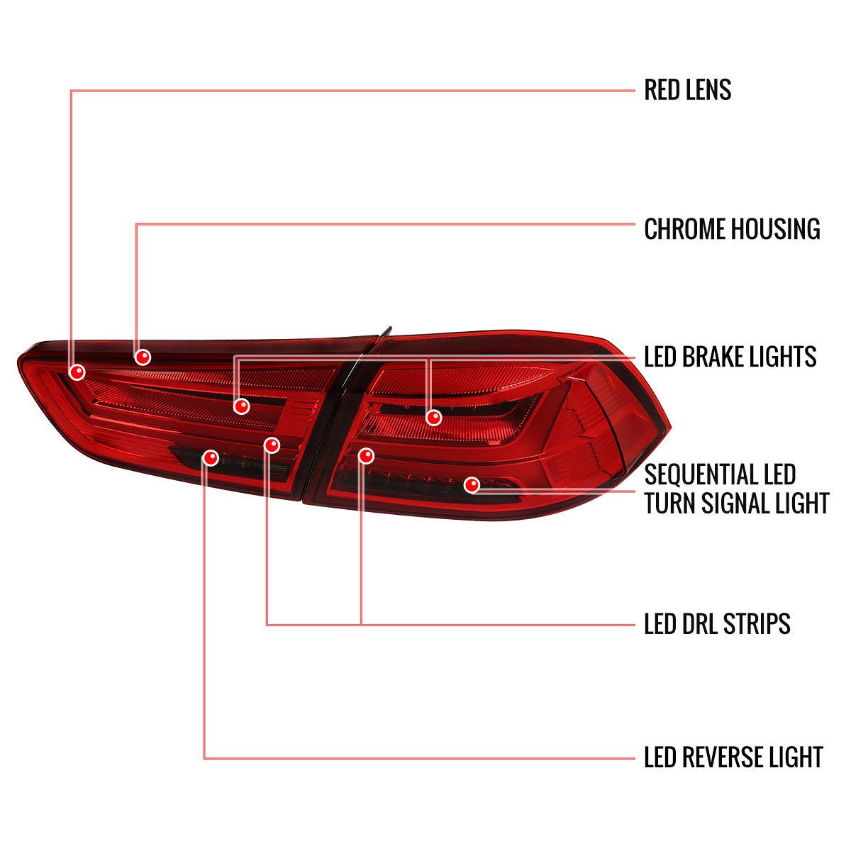 Tail Lights Mitsubishi Lancer EVO 10/X (08-15) Sequential Red/Smoke - K2 Industries