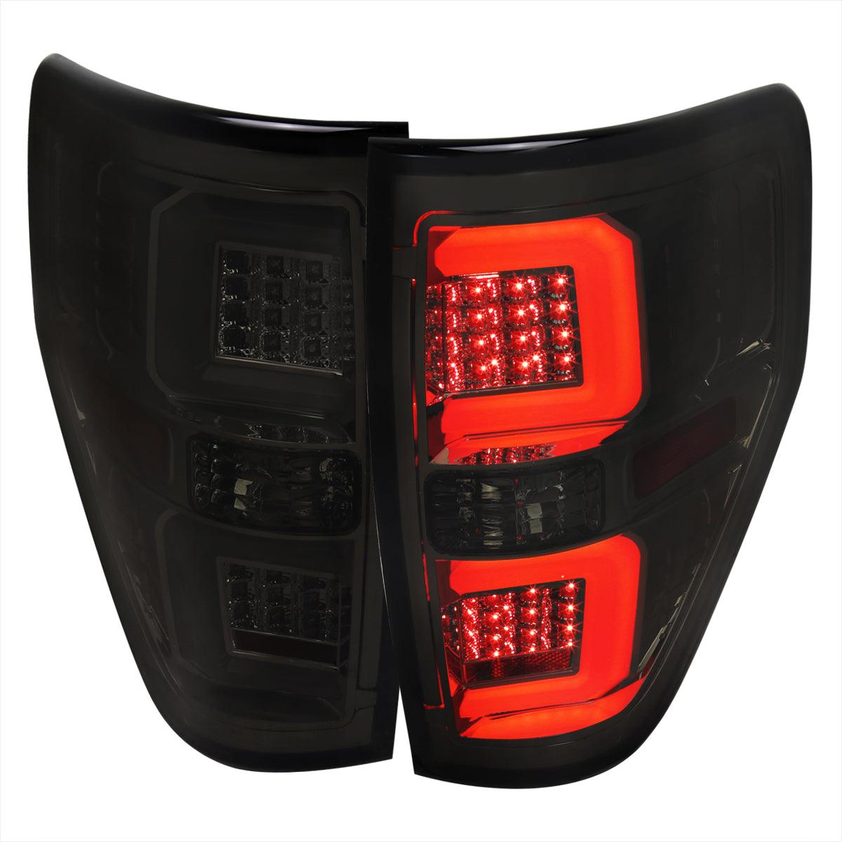Spec-D LED Tail Lights Ford F150 (2009-2014) w/ Dual C Bars - Black or Chrome