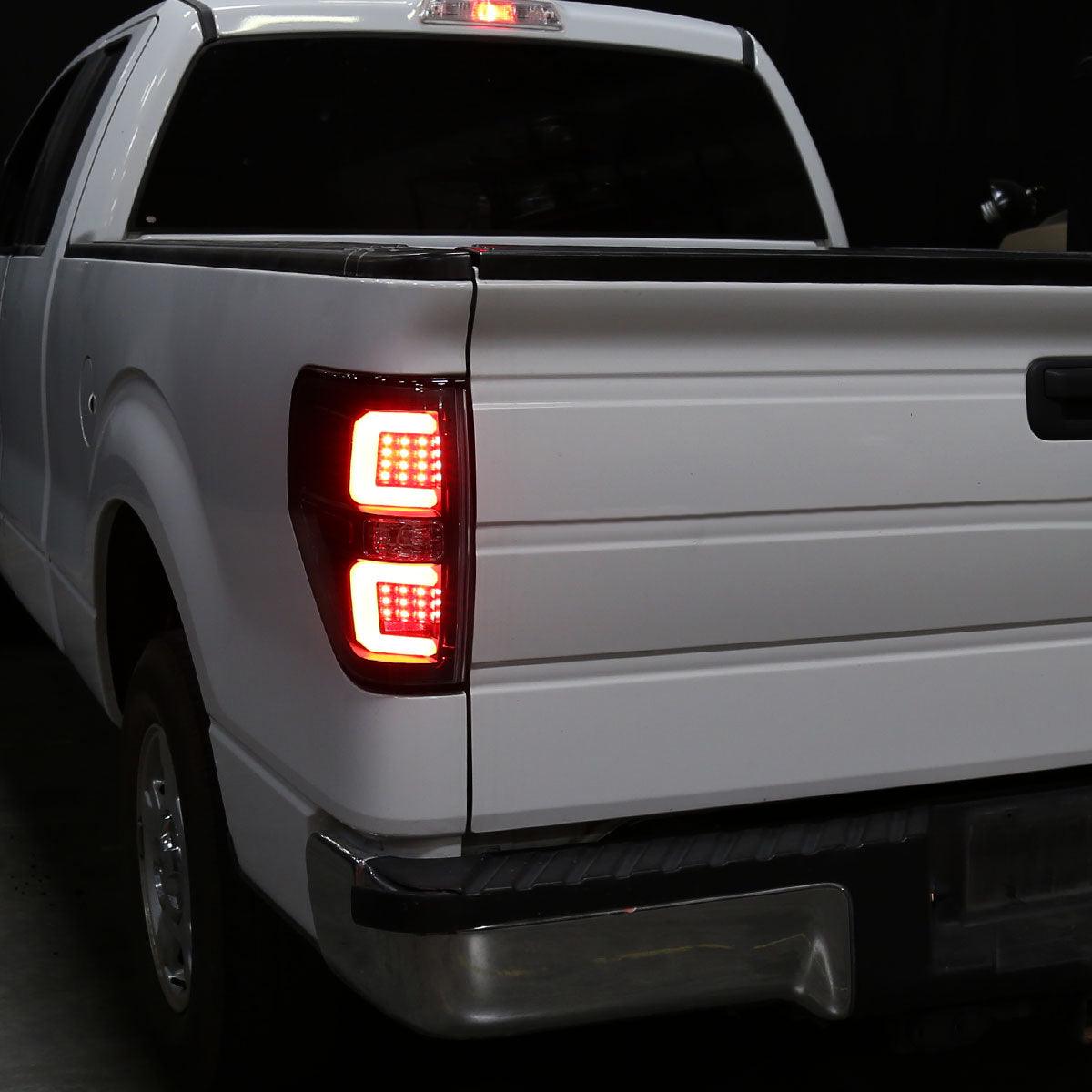 Spec-D LED Tail Lights Ford F150 (2009-2014) w/ Dual C Bars - Black or Chrome