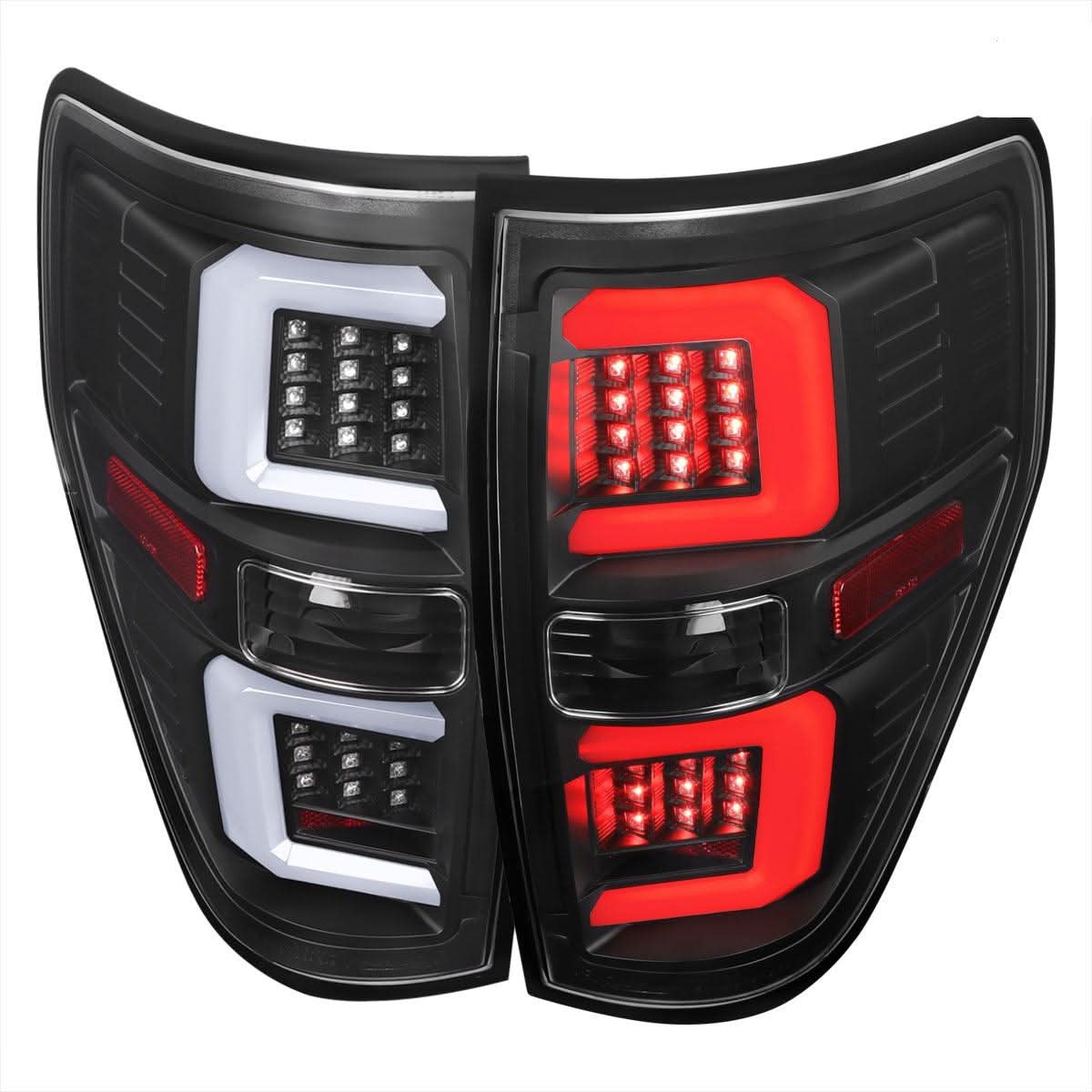 Spec-D LED Tail Lights Ford F150 (2009-2014) w/ Dual C Bars - Black or Chrome