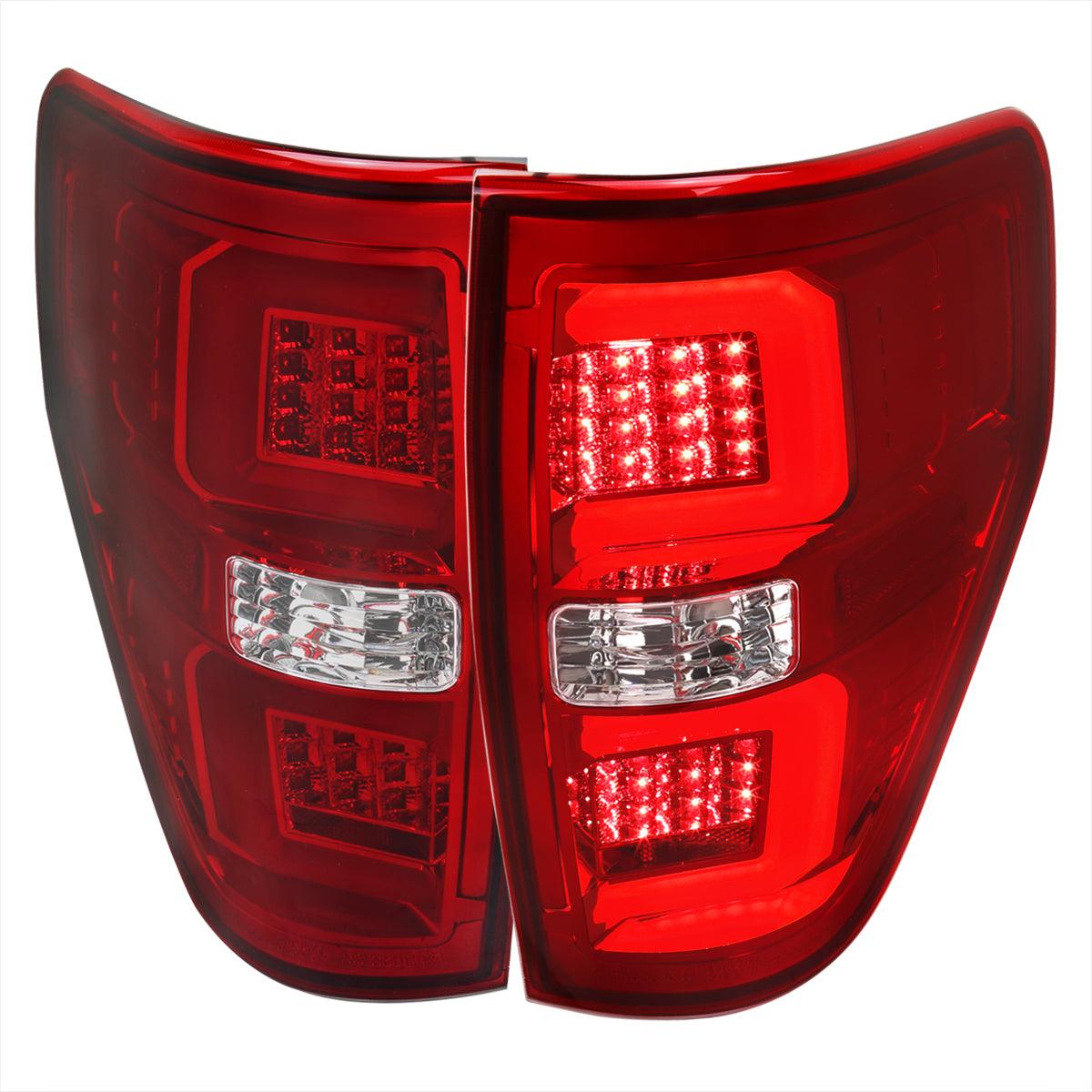 Spec-D LED Tail Lights Ford F150 (2009-2014) w/ Dual C Bars - Black or Chrome