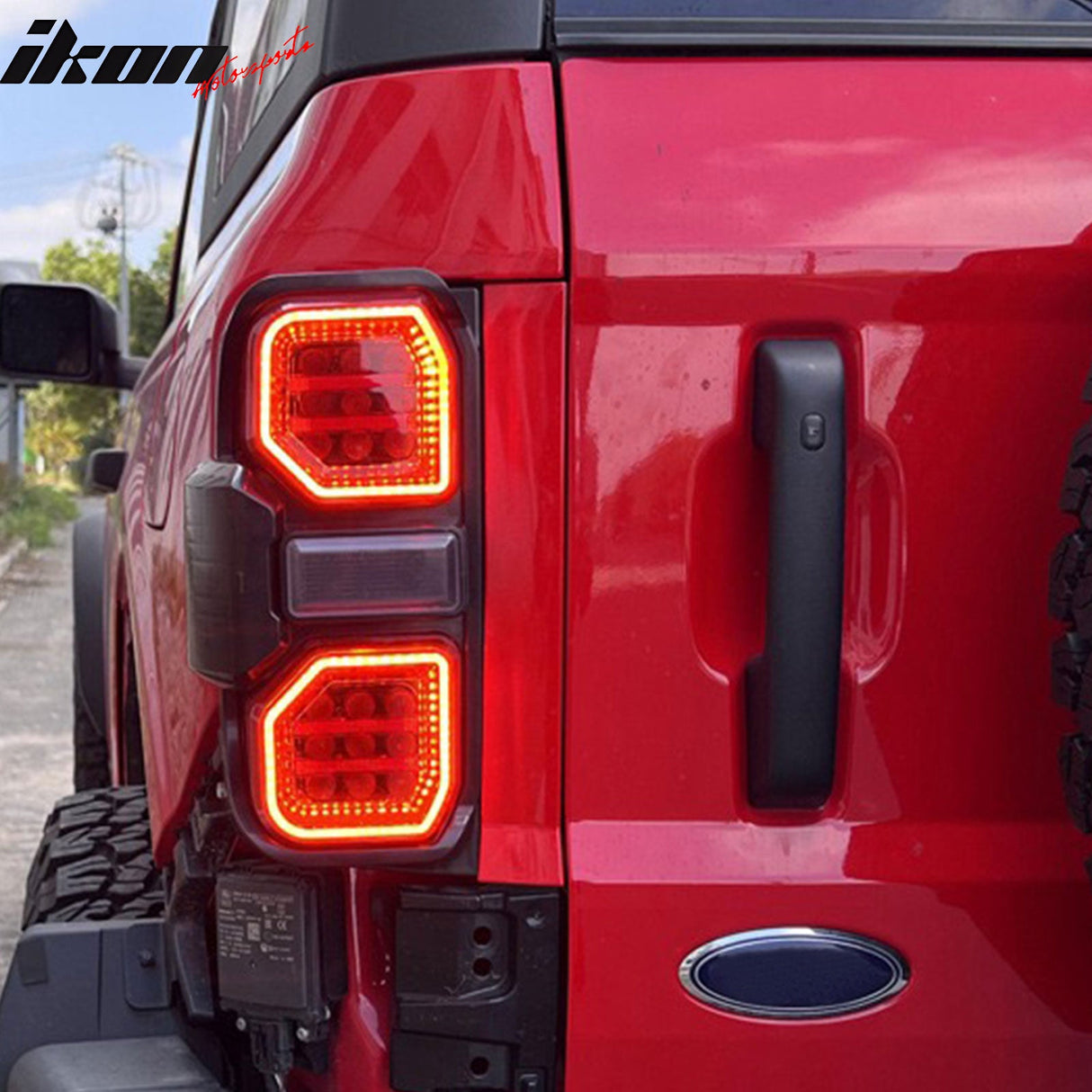 2021-2024 Ford Bronco Red LED Tail Lights Rear Lamps Assembly Pair