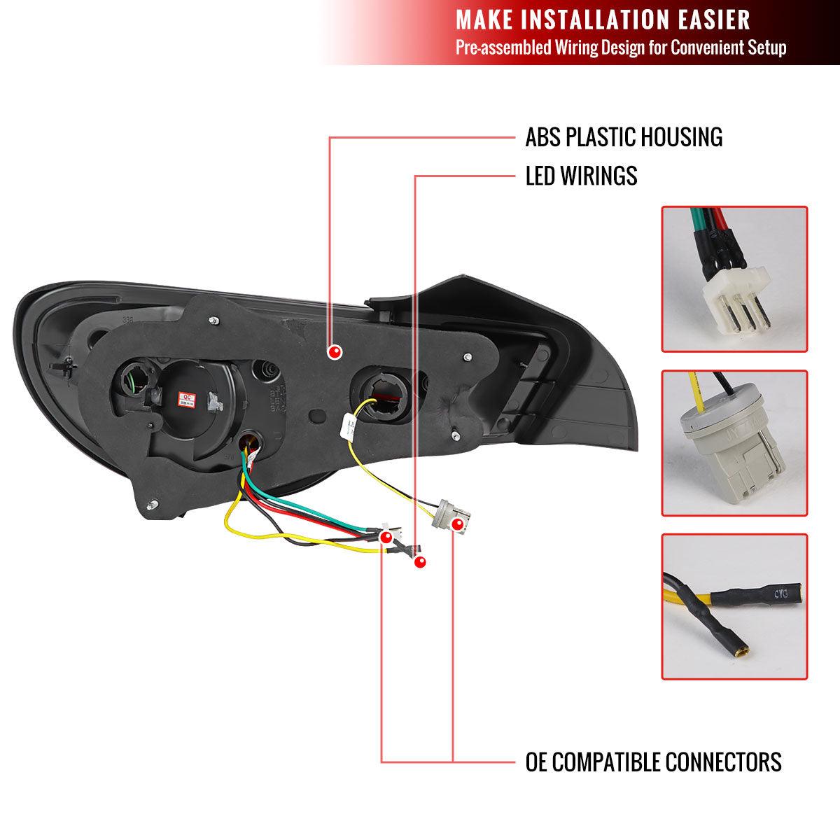 Tail Lights Scion FRS / BRZ (2013-2016) Lambo Aventador Style w/ Sequential LED - K2 Industries