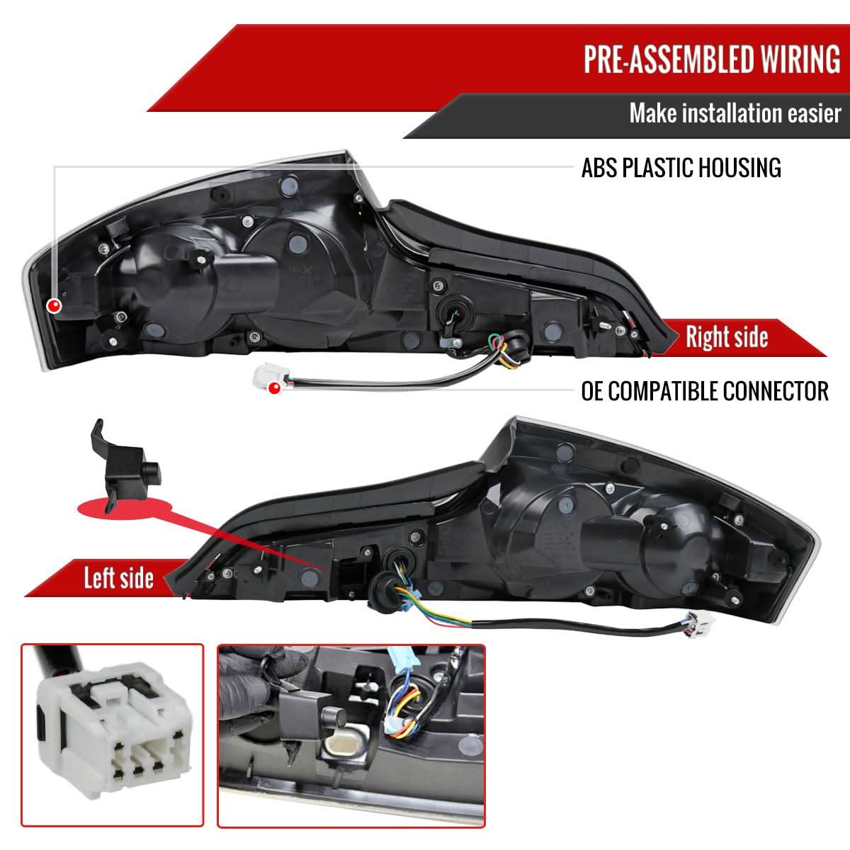 Infiniti G35 Coupe LED Sequential w/ Breathing Light Effect Tail Lights (2003-2007) - K2 Industries