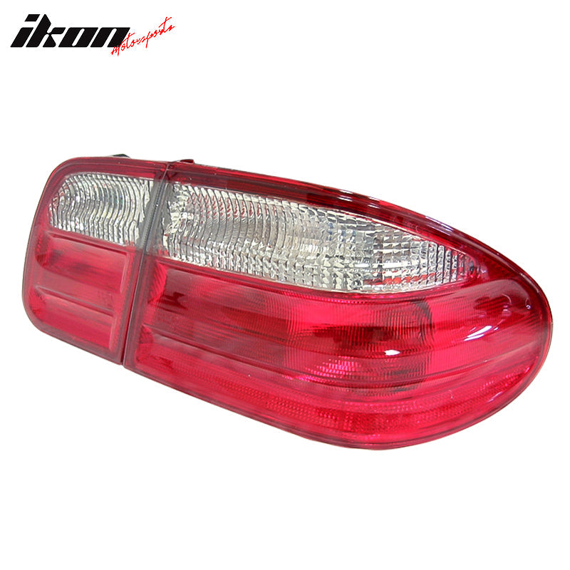 Fits 96-02 Mercedes Benz W210 E-Class Red Clear Tail Lights