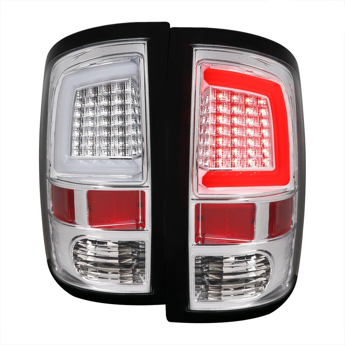 Spec-D LED Tail Lights Dodge Ram (2009-2018) w/ LED Light Bar - Black / Chrome / Red / Gloss