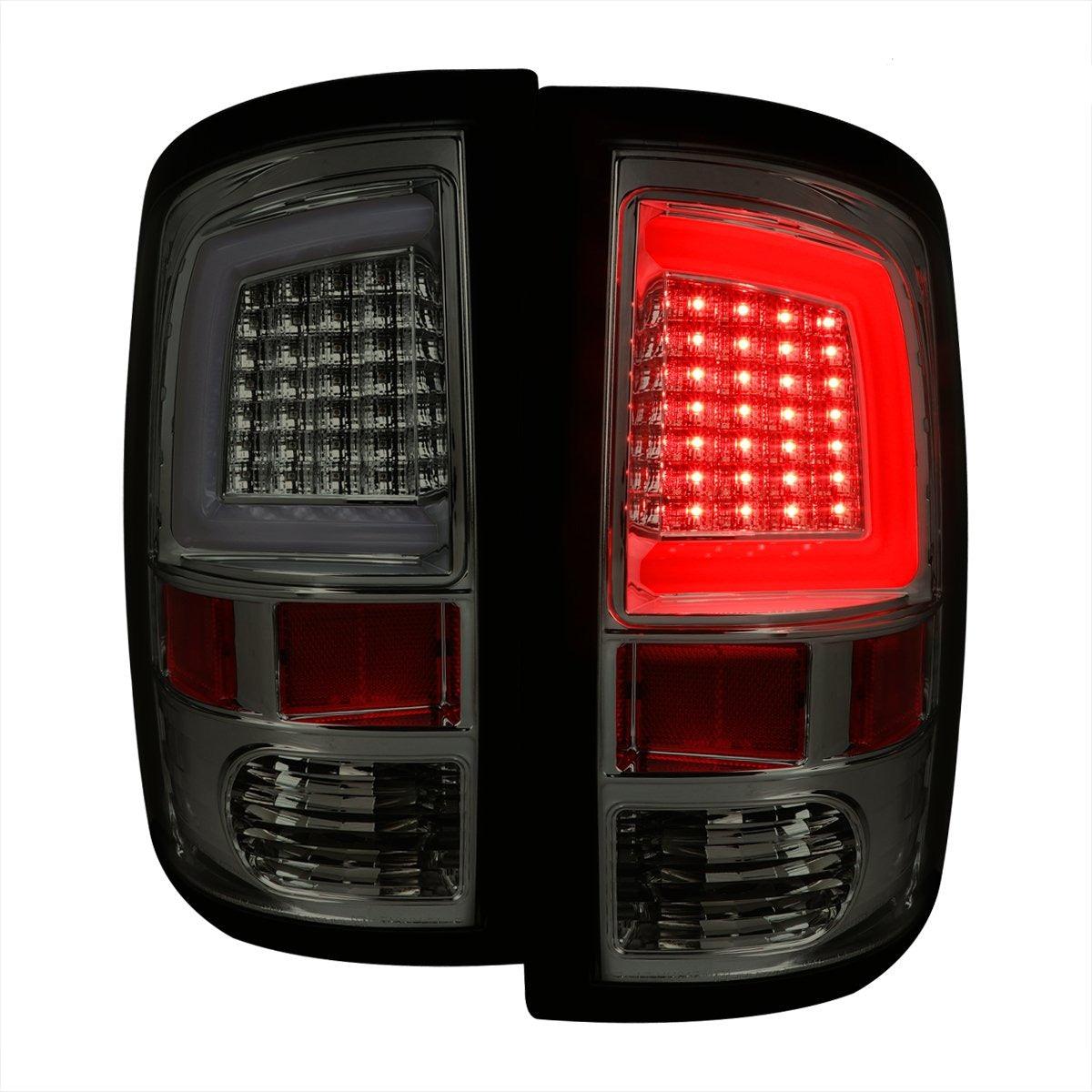 Spec-D LED Tail Lights Dodge Ram (2009-2018) w/ LED Light Bar - Black / Chrome / Red / Gloss