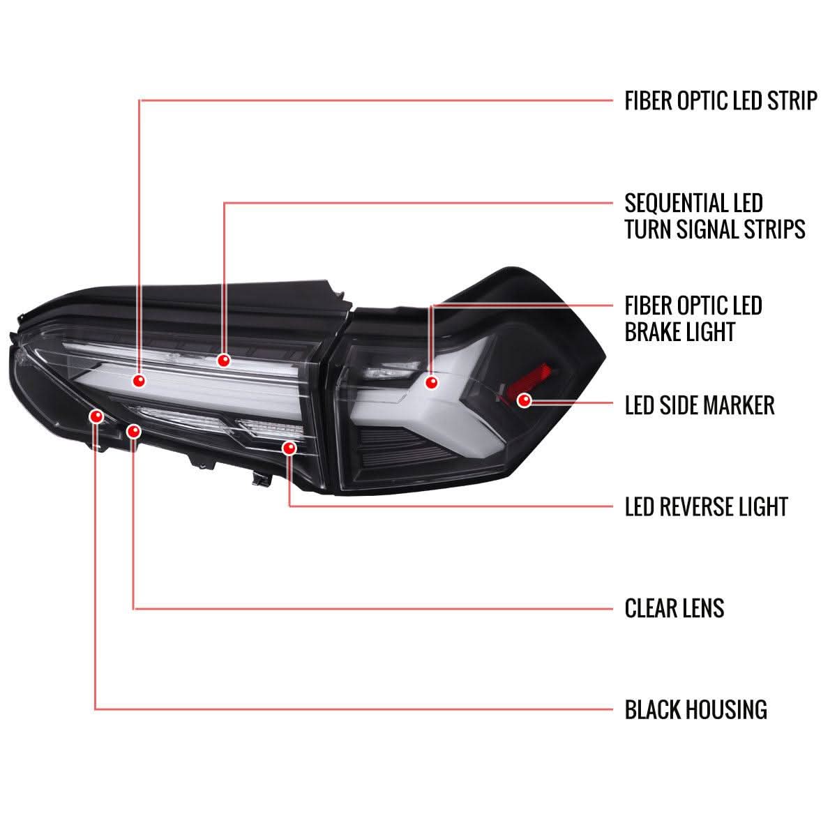 Spec-D Tail Lights Toyota RAV4 (2019-2023) Sequential LED Bar