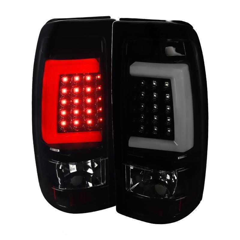 Spec-D LED Tail Lights Silverado (03-06) C-Bar Black / Smoke / Red