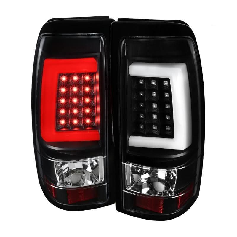 Spec-D LED Tail Lights Silverado (03-06) C-Bar Black / Smoke / Red
